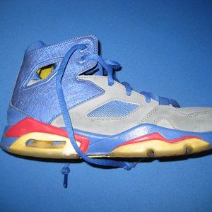 Air Jordan Flight Club Basketball Gray Blue Sneakers Boys 4Y 555472-027